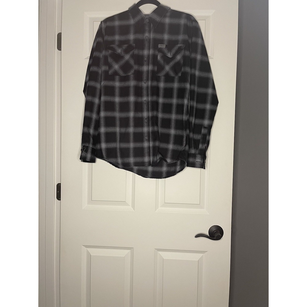 Dixxon The Mission Large Black And Blueish Gray Women's Flannel